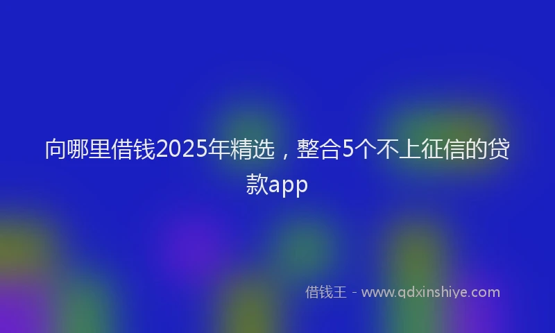 向哪里借钱2025年精选，整合5个不上征信的贷款app