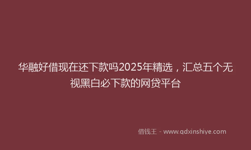 华融好借现在还下款吗2025年精选，汇总五个无视黑白必下款的网贷平台