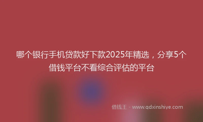 哪个银行手机贷款好下款2025年精选，分享5个借钱平台不看综合评估的平台