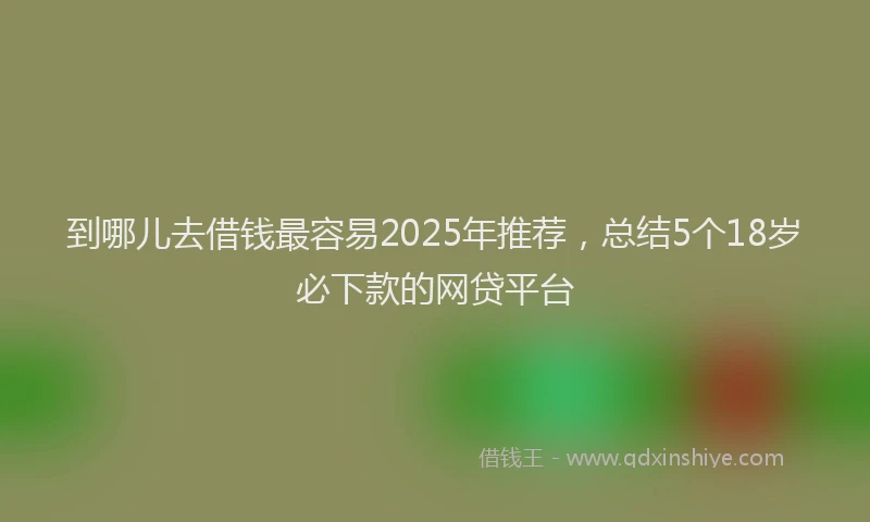 到哪儿去借钱最容易2025年推荐，总结5个18岁必下款的网贷平台