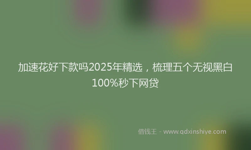 加速花好下款吗2025年精选，梳理五个无视黑白100%秒下网贷