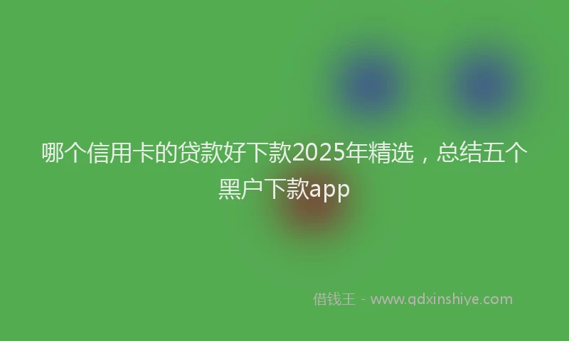 哪个信用卡的贷款好下款2025年精选，总结五个黑户下款app