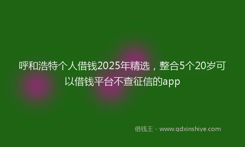 呼和浩特个人借钱2025年精选，整合5个20岁可以借钱平台不查征信的app