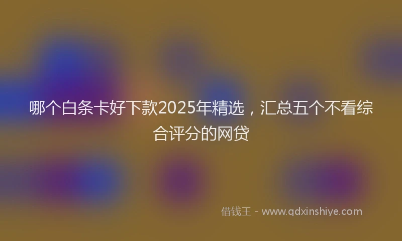 哪个白条卡好下款2025年精选，汇总五个不看综合评分的网贷
