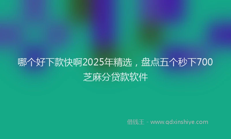 哪个好下款快啊2025年精选，盘点五个秒下700芝麻分贷款软件