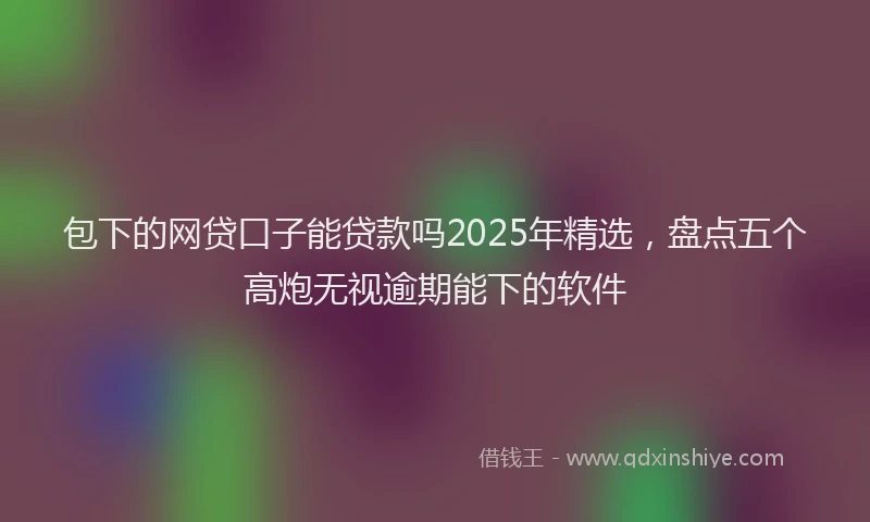 包下的网贷口子能贷款吗2025年精选，盘点五个高炮无视逾期能下的软件
