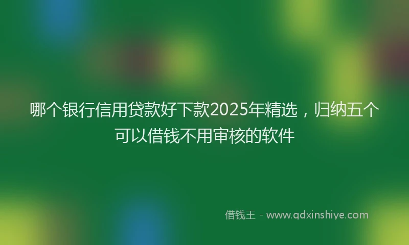 哪个银行信用贷款好下款2025年精选，归纳五个可以借钱不用审核的软件