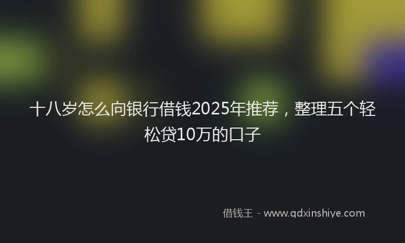 十八岁怎么向银行借钱2025年推荐，整理五个轻松贷10万的口子