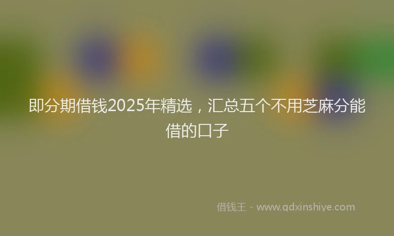 即分期借钱2025年精选，汇总五个不用芝麻分能借的口子