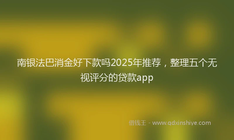 南银法巴消金好下款吗2025年推荐，整理五个无视评分的贷款app