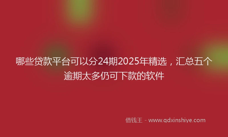 哪些贷款平台可以分24期2025年精选，汇总五个逾期太多仍可下款的软件