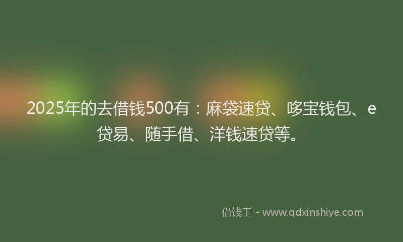 2025年的去借钱500有：麻袋速贷、哆宝钱包、e贷易、随手借、洋钱速贷等。