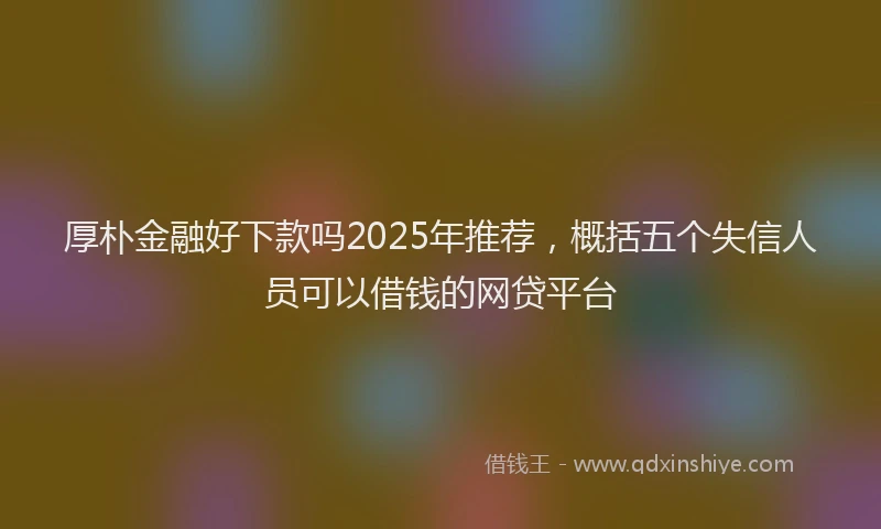 厚朴金融好下款吗2025年推荐，概括五个失信人员可以借钱的网贷平台