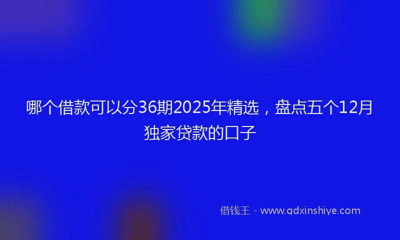 哪个借款可以分36期2025年精选，盘点五个12月独家贷款的口子