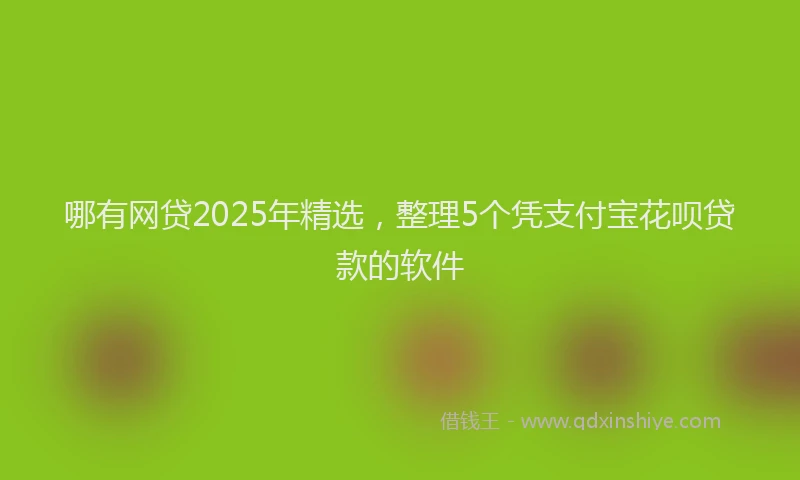 哪有网贷2025年精选，整理5个凭支付宝花呗贷款的软件