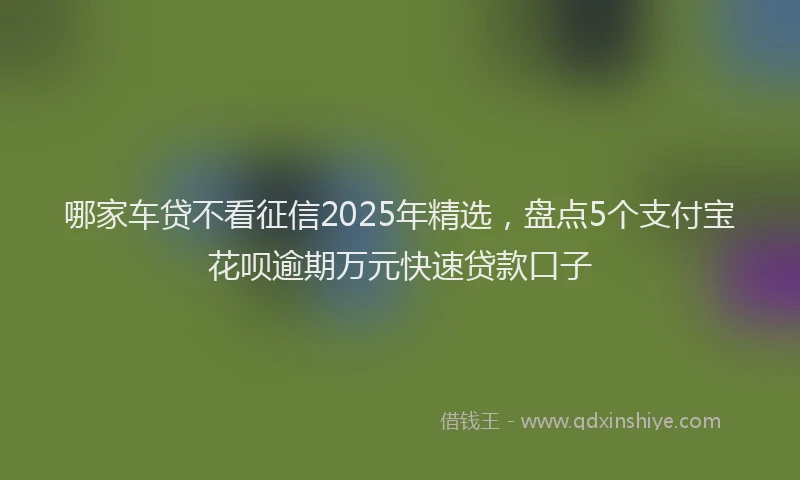 哪家车贷不看征信2025年精选，盘点5个支付宝花呗逾期万元快速贷款口子