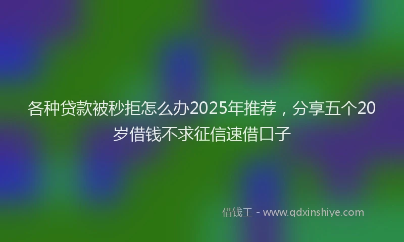 各种贷款被秒拒怎么办2025年推荐，分享五个20岁借钱不求征信速借口子