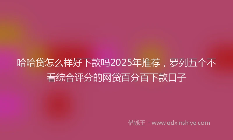 哈哈贷怎么样好下款吗2025年推荐，罗列五个不看综合评分的网贷百分百下款口子