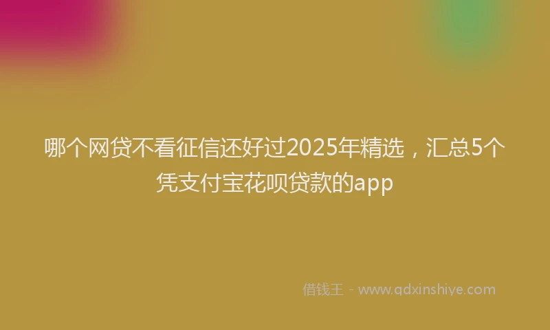 哪个网贷不看征信还好过2025年精选，汇总5个凭支付宝花呗贷款的app