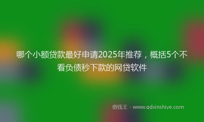 哪个小额贷款最好申请2025年推荐，概括5个不看负债秒下款的网贷软件