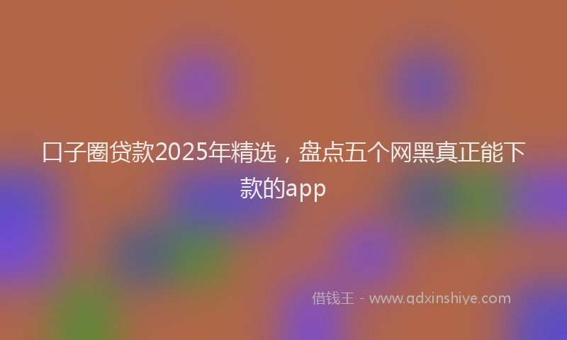 口子圈贷款2025年精选，盘点五个网黑真正能下款的app