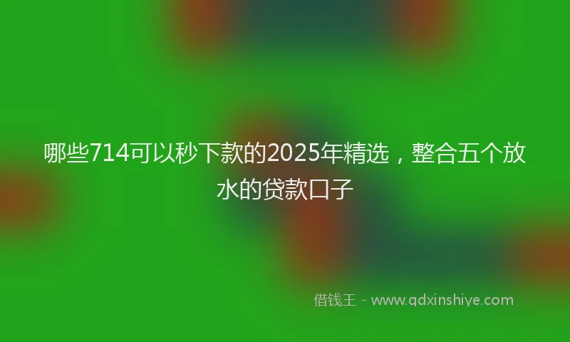 哪些714可以秒下款的2025年精选，整合五个放水的贷款口子