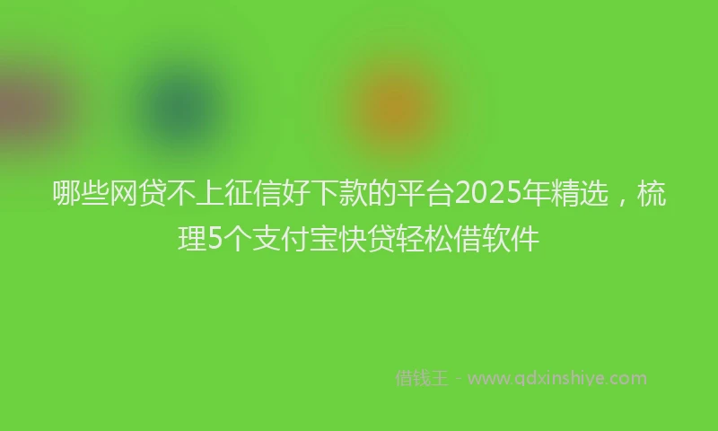 哪些网贷不上征信好下款的平台2025年精选，梳理5个支付宝快贷轻松借软件