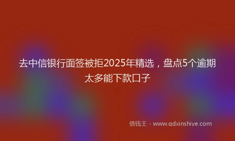 去中信银行面签被拒2025年精选，盘点5个逾期太多能下款口子