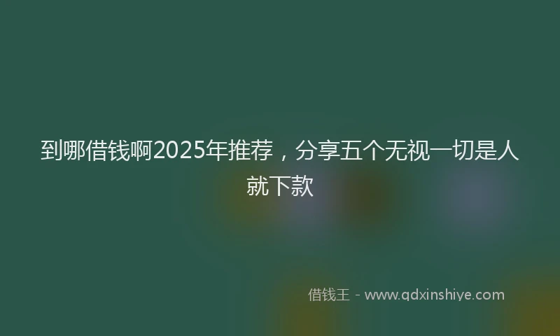 到哪借钱啊2025年推荐，分享五个无视一切是人就下款