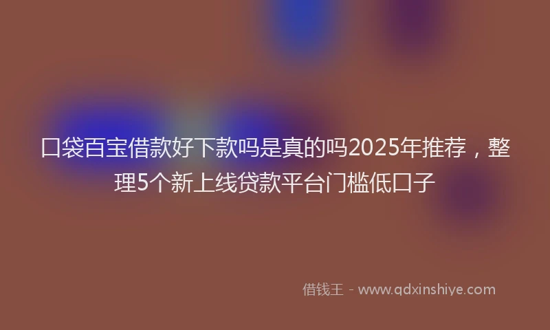 口袋百宝借款好下款吗是真的吗2025年推荐，整理5个新上线贷款平台门槛低口子