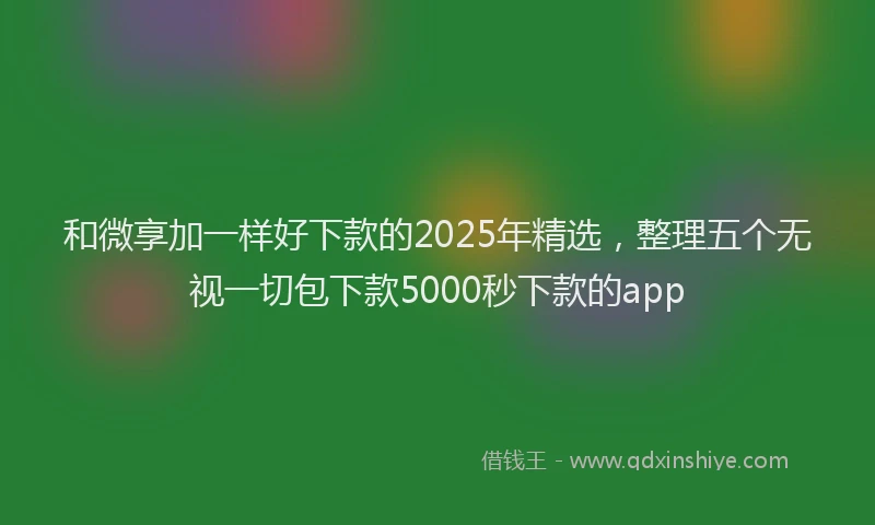 和微享加一样好下款的2025年精选，整理五个无视一切包下款5000秒下款的app