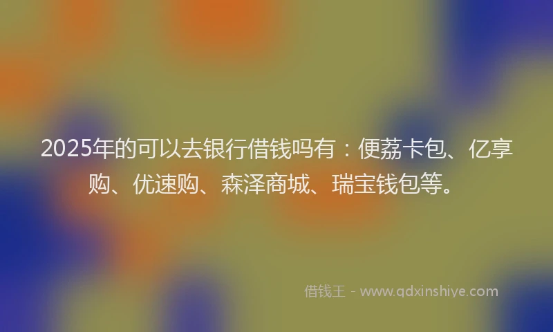 2025年的可以去银行借钱吗有：便荔卡包、亿享购、优速购、森泽商城、瑞宝钱包等。