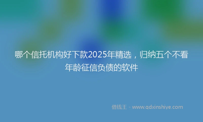 哪个信托机构好下款2025年精选，归纳五个不看年龄征信负债的软件