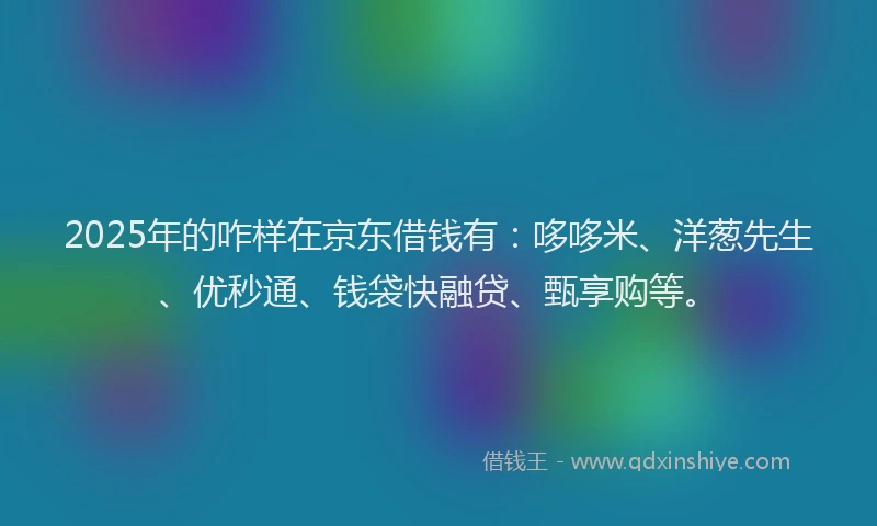 2025年的咋样在京东借钱有：哆哆米、洋葱先生、优秒通、钱袋快融贷、甄享购等。