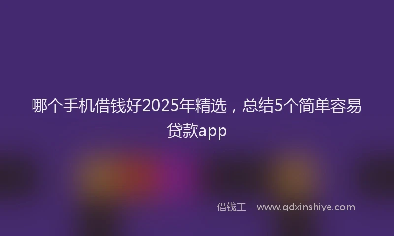 哪个手机借钱好2025年精选，总结5个简单容易贷款app