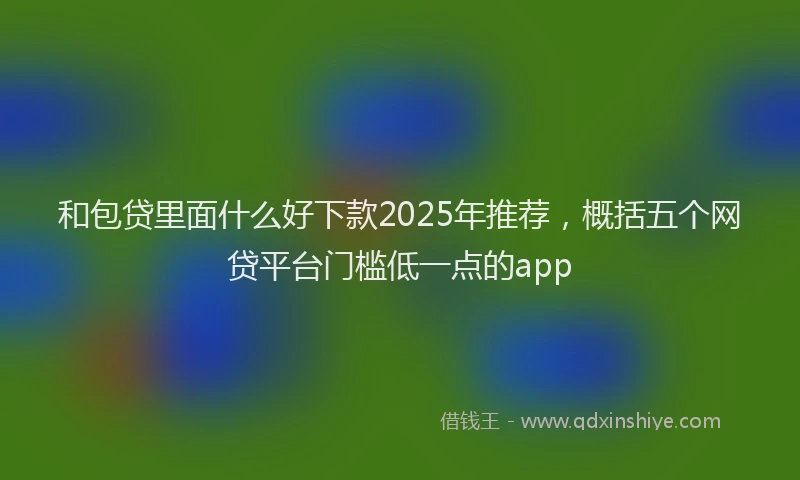 和包贷里面什么好下款2025年推荐，概括五个网贷平台门槛低一点的app