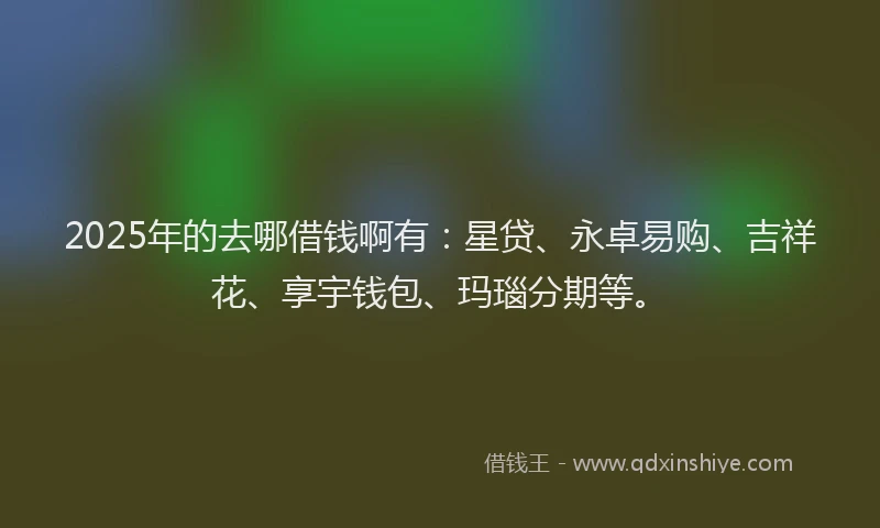 2025年的去哪借钱啊有：星贷、永卓易购、吉祥花、享宇钱包、玛瑙分期等。