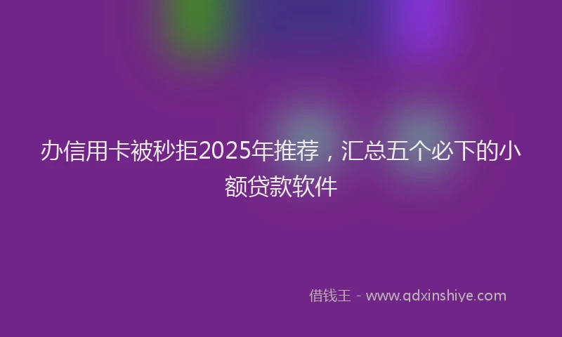 办信用卡被秒拒2025年推荐，汇总五个必下的小额贷款软件