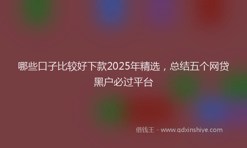 哪些口子比较好下款2025年精选，总结五个网贷黑户必过平台