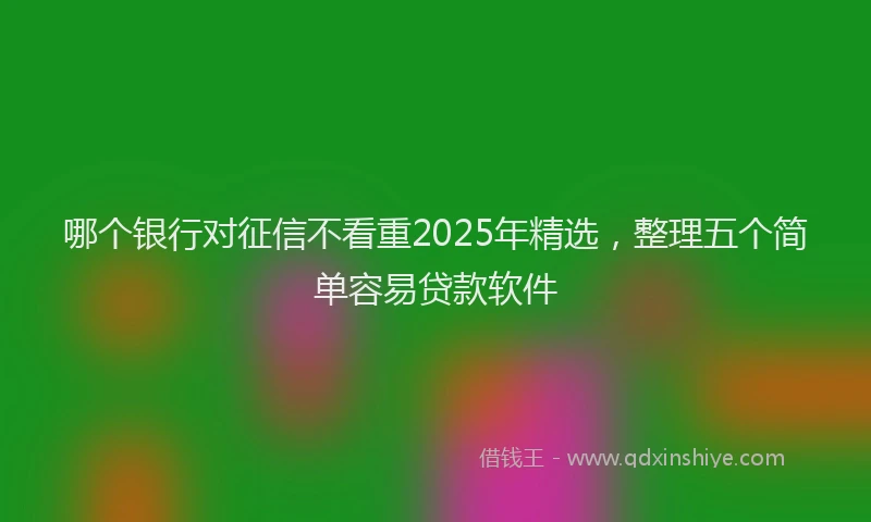 哪个银行对征信不看重2025年精选，整理五个简单容易贷款软件
