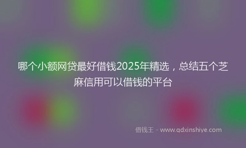 哪个小额网贷最好借钱2025年精选，总结五个芝麻信用可以借钱的平台