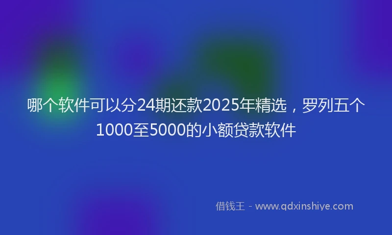 哪个软件可以分24期还款2025年精选，罗列五个1000至5000的小额贷款软件