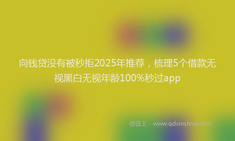 向钱贷没有被秒拒2025年推荐，梳理5个借款无视黑白无视年龄100%秒过app
