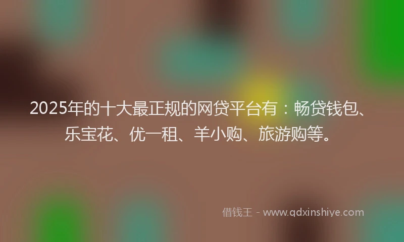 2025年的十大最正规的网贷平台有：畅贷钱包、乐宝花、优一租、羊小购、旅游购等。