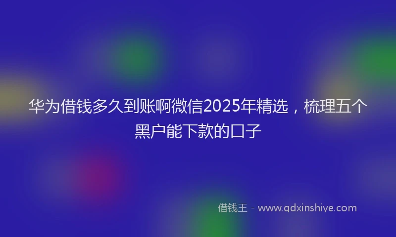 华为借钱多久到账啊微信2025年精选，梳理五个黑户能下款的口子