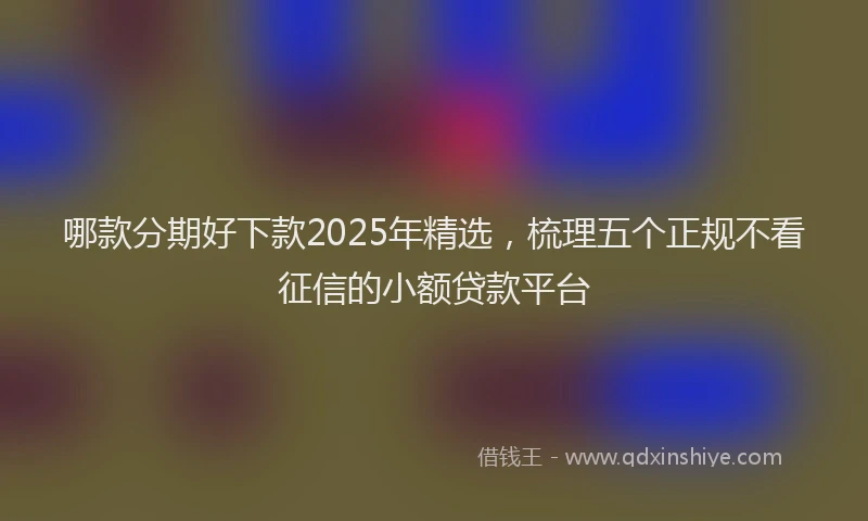 哪款分期好下款2025年精选，梳理五个正规不看征信的小额贷款平台