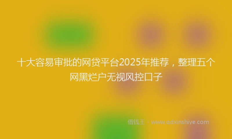 十大容易审批的网贷平台2025年推荐，整理五个网黑烂户无视风控口子