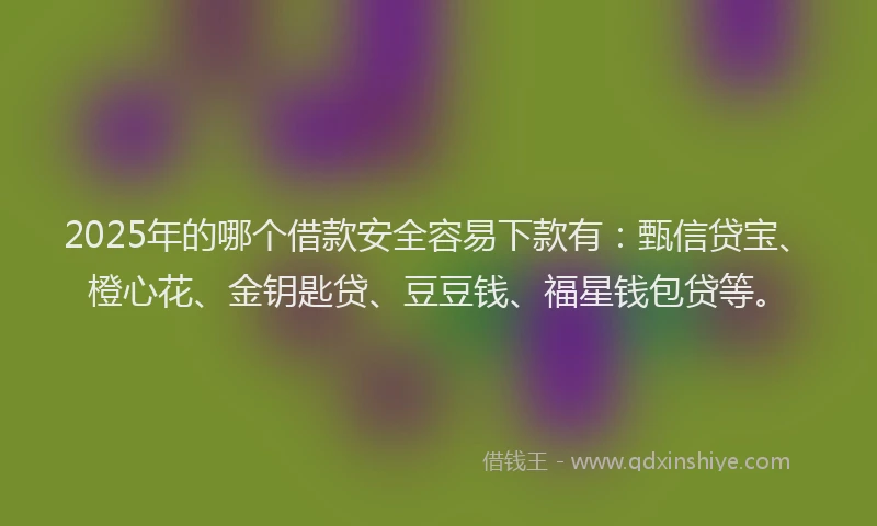 2025年的哪个借款安全容易下款有：甄信贷宝、橙心花、金钥匙贷、豆豆钱、福星钱包贷等。