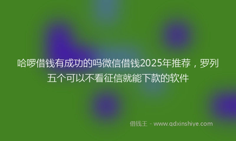 哈啰借钱有成功的吗微信借钱2025年推荐，罗列五个可以不看征信就能下款的软件