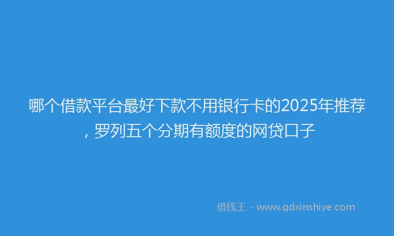 哪个借款平台最好下款不用银行卡的2025年推荐，罗列五个分期有额度的网贷口子